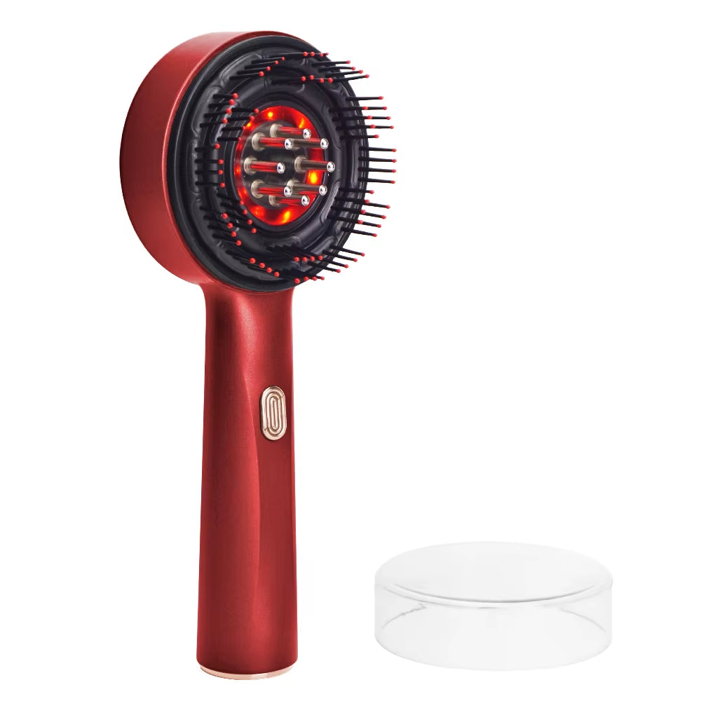 Red Light Scalp Massaging Brush Cordless Muscle Relax Portable Head Massager Hair Oil Applicator Electric Scalp Massager