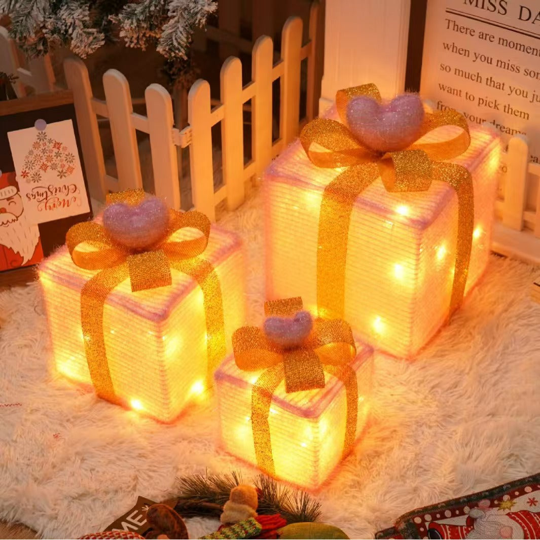 Christmas Decorative Light Gift Box Set with Remote Control