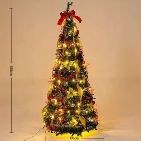Foldable LED Christmas Tree with Decorations