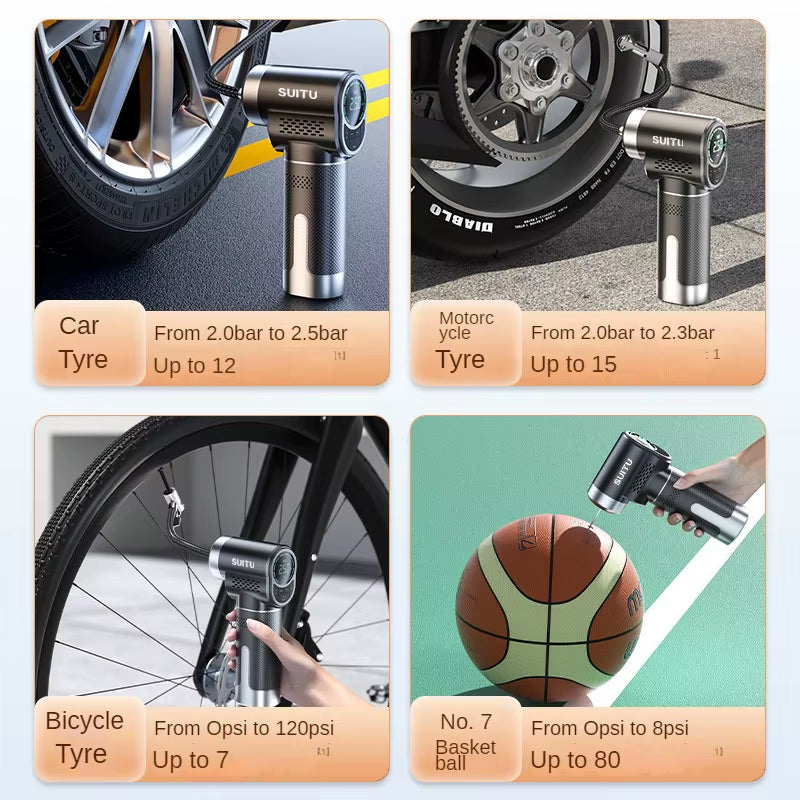 150PSI Wireless Car Air Compressor Electric Portable Smart Car Tire Air Pump for Car Motorcycle Bike Tire Boat Ball