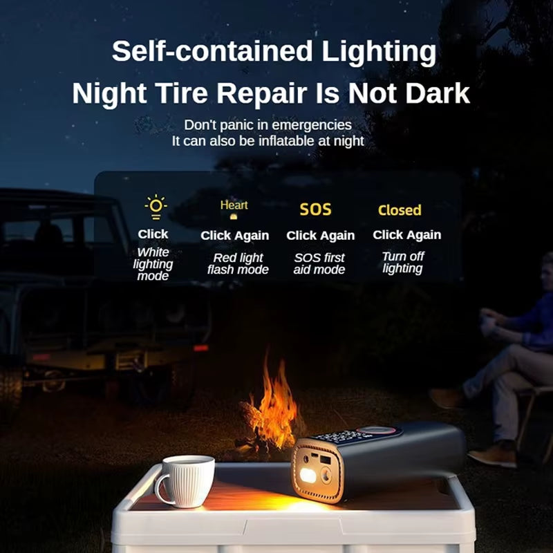 Wireless Tire Inflator Pump 6000Mah Electric Portable Car Air Compressor Fast Inflate Air Pump for Moto Bike Car Tyre Balls