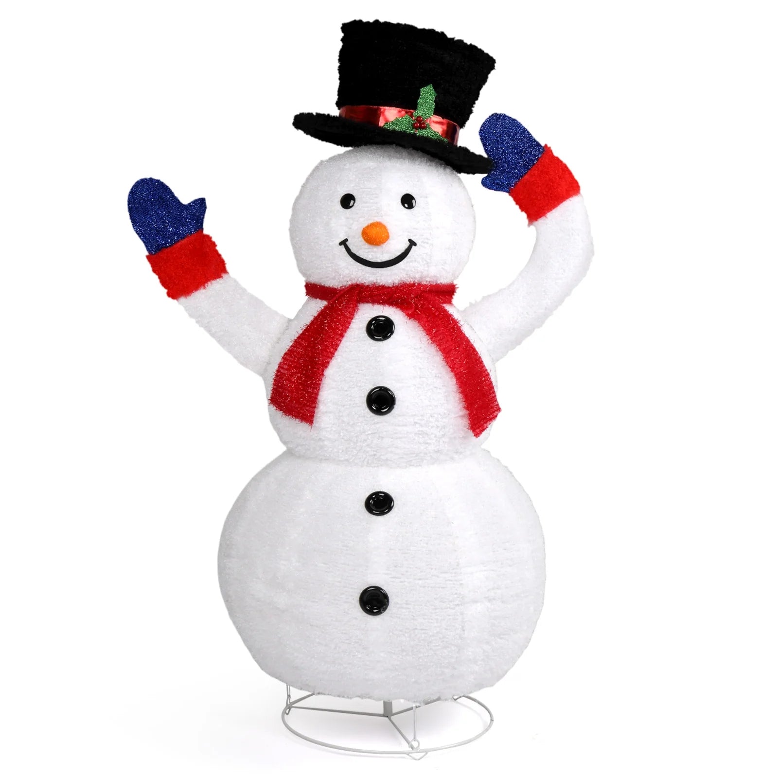 4Ft Lighted Pop-Up Snowman, Christmas Outdoor Decor Holiday Decoration W/ 120 LED Lights, Moving Hat