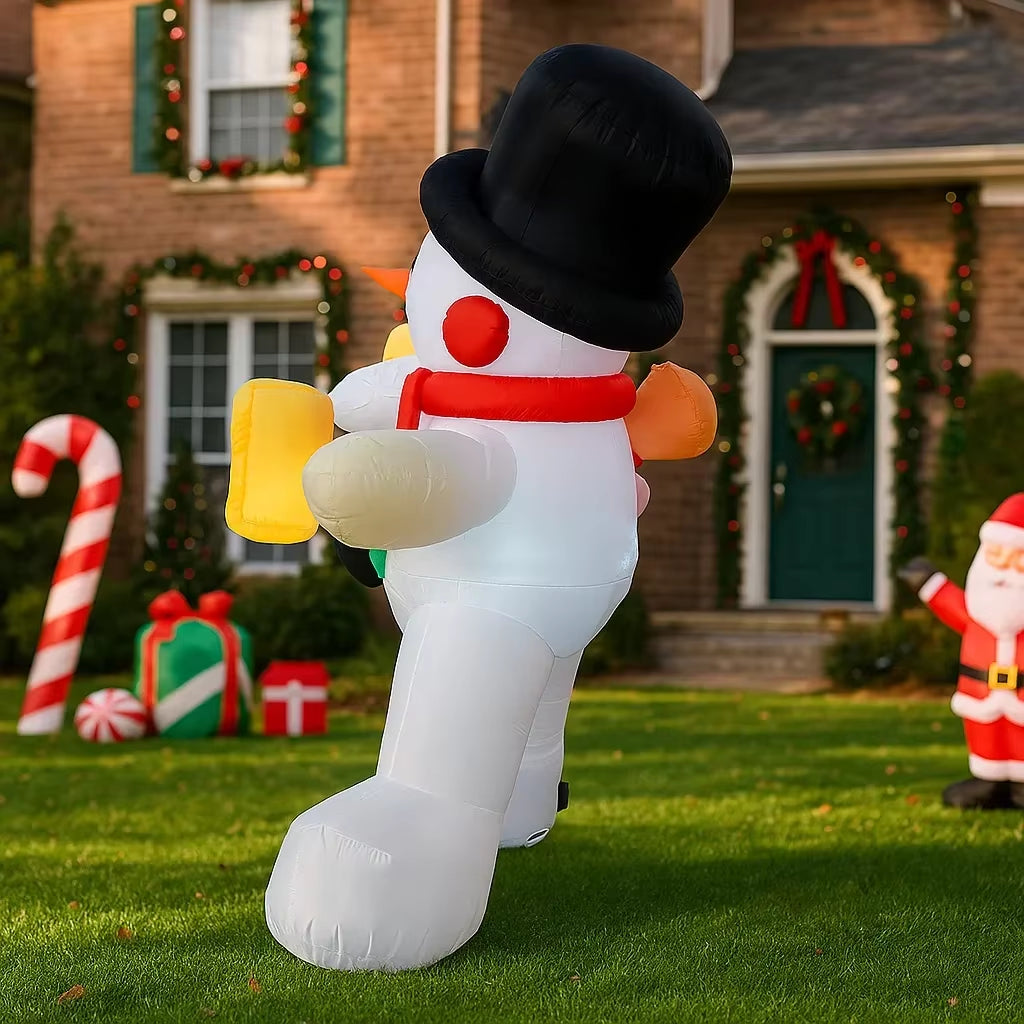 6FT Christmas Decorations Inflatable Santa Claus Snowman Toys Home Yard Xmas Ornaments LED Decor Christmas Outdoor Decor Toy