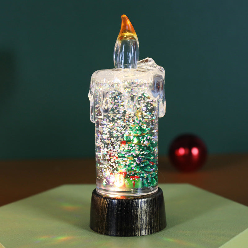 Snowfall Christmas Crystal Lamp