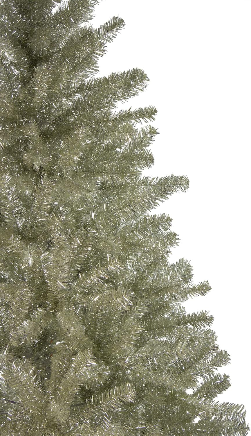 6' Unlit Medium Sheer Champagne Tinsel Artificial Christmas Tree