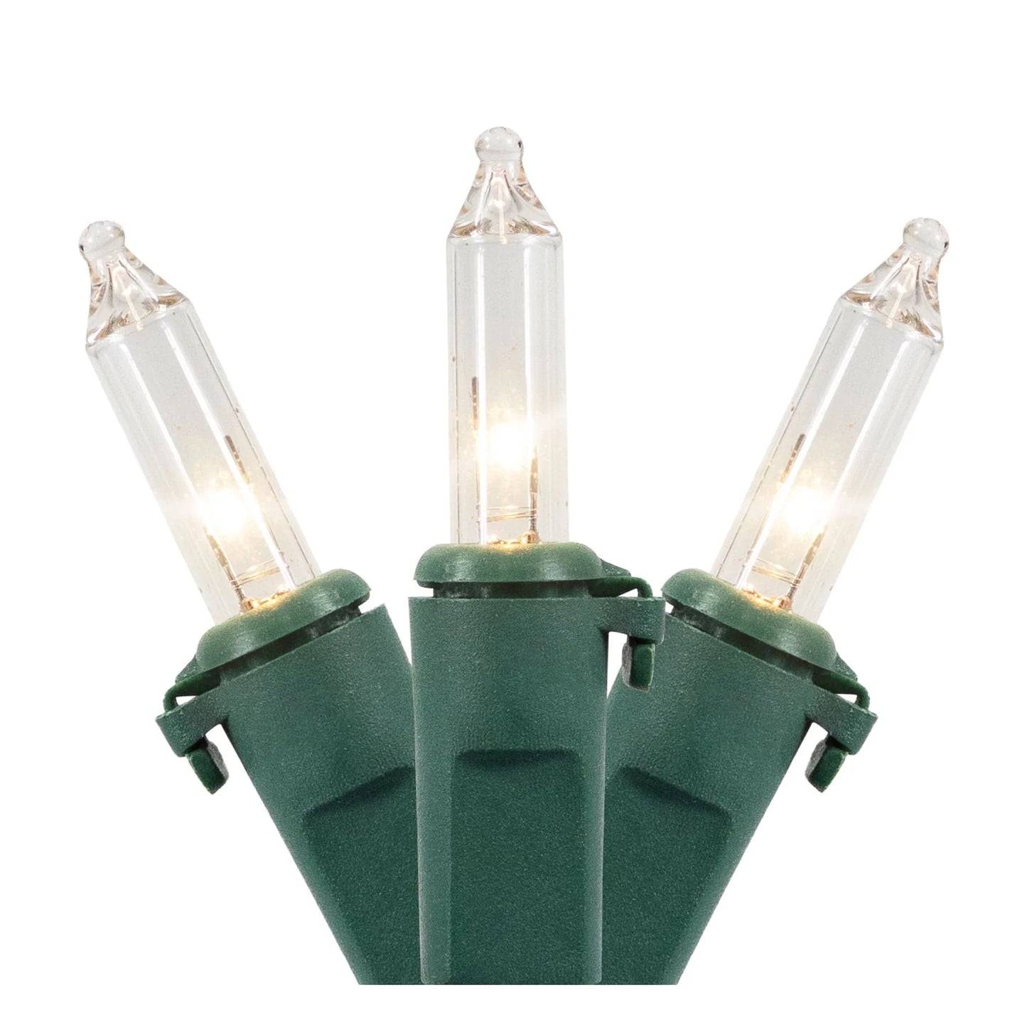 Incandescent Mini Christmas Lights - Clear - 10' Green Wire - 50Ct