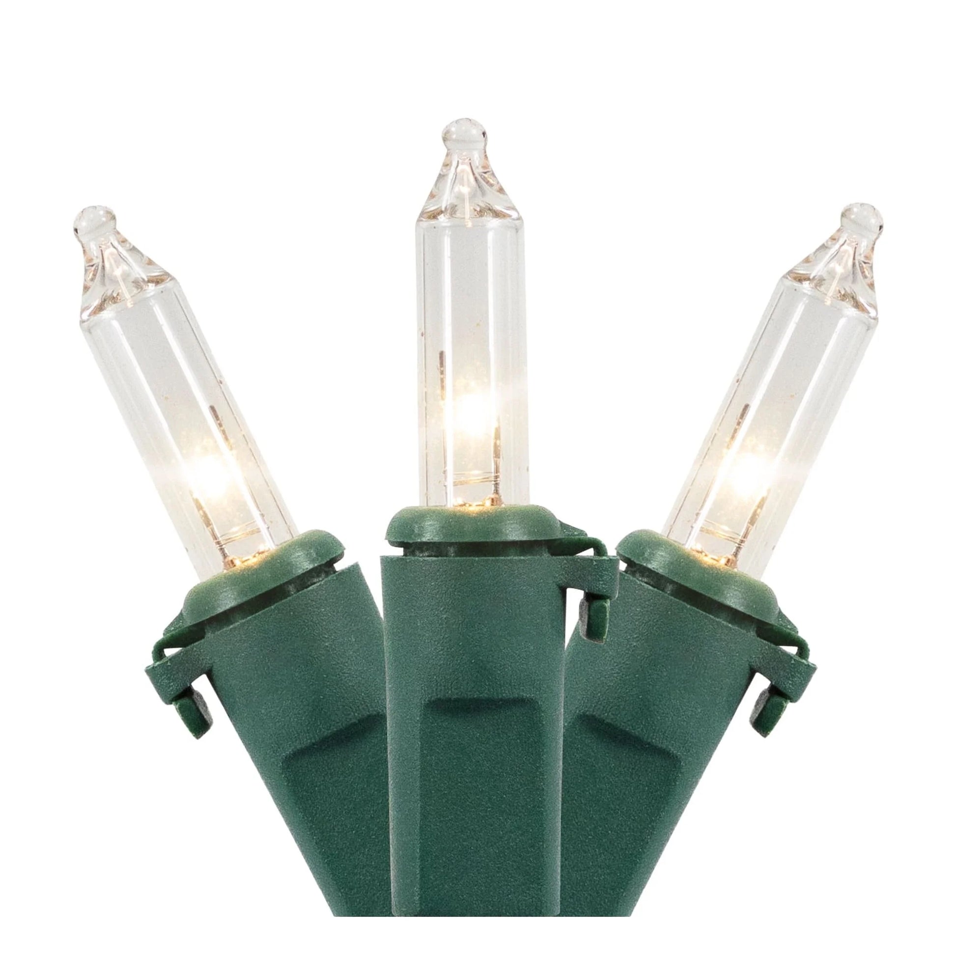 Incandescent Mini Christmas Lights - Clear - 10' Green Wire - 50Ct