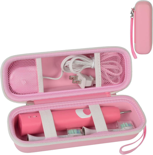 Toothbrush Travel Case Compatible with Oral-B Pro 1000 2000 3000 3500 5000 7500/ for Philips Sonicare Protectiveclean 4100 6100 5100 6500 7500 Rechargeable Electric Toothbrush (Box Only) -Pink
