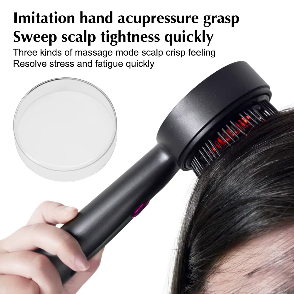Red Light Scalp Massaging Brush Cordless Muscle Relax Portable Head Massager Hair Oil Applicator Electric Scalp Massager