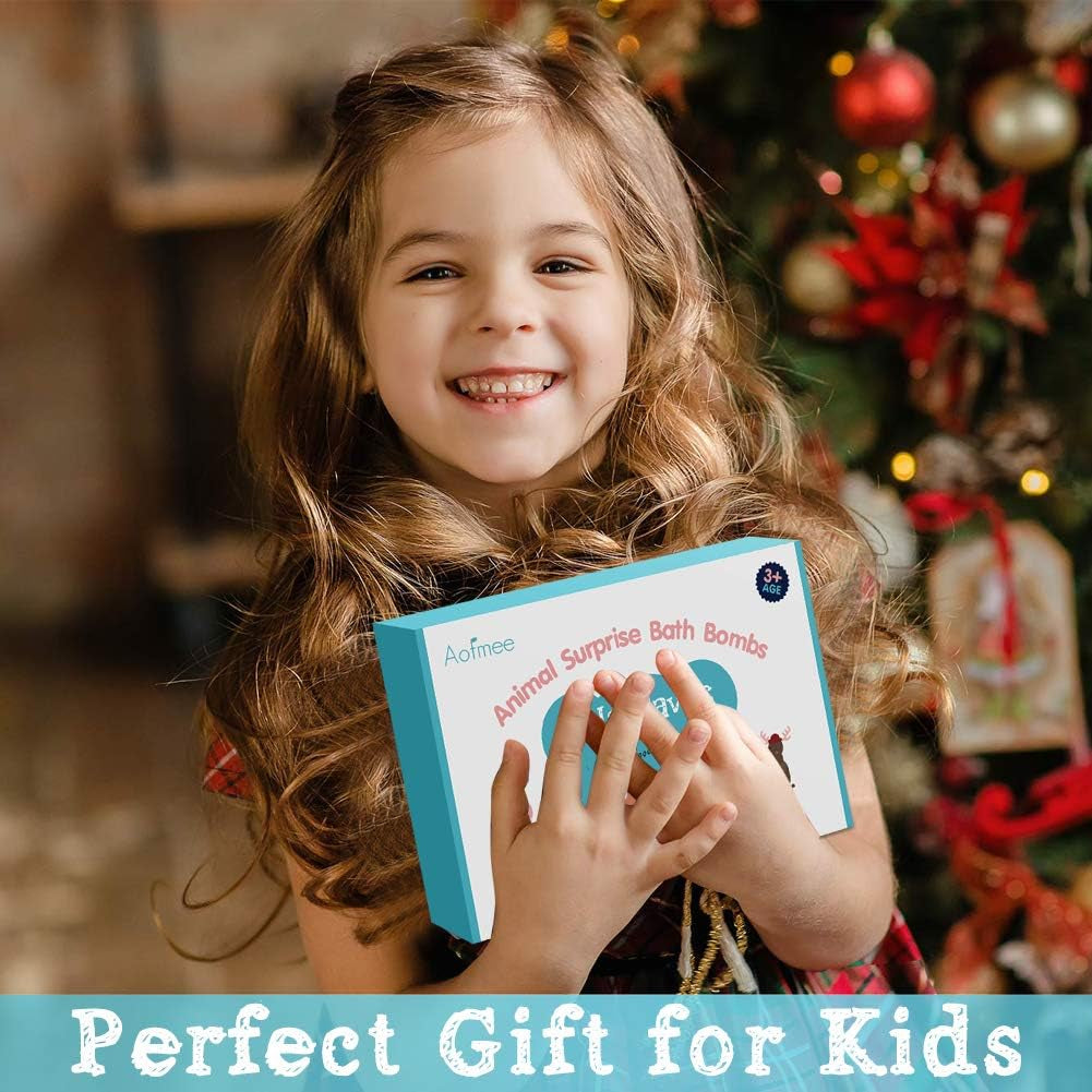 Bath Bombs for Kids, Handmade Natural Bath Bombs with Toy Inside, Shea Cocoa Butter Moisturize, Spa Fizzies Bath Bomb Kit, Birthday Christmas Holiday Gifts for Women, Girls, Boys