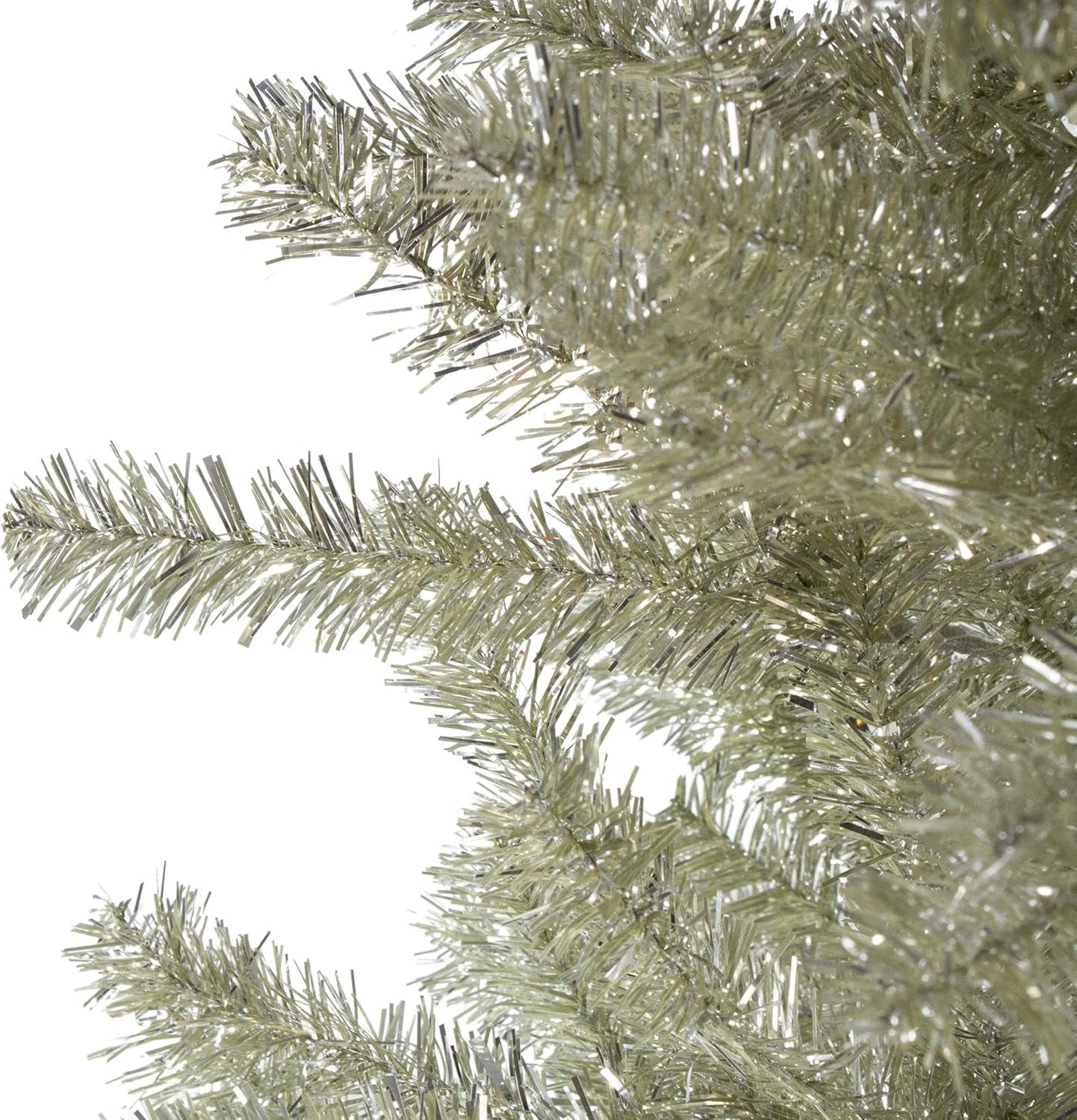 6' Unlit Medium Sheer Champagne Tinsel Artificial Christmas Tree