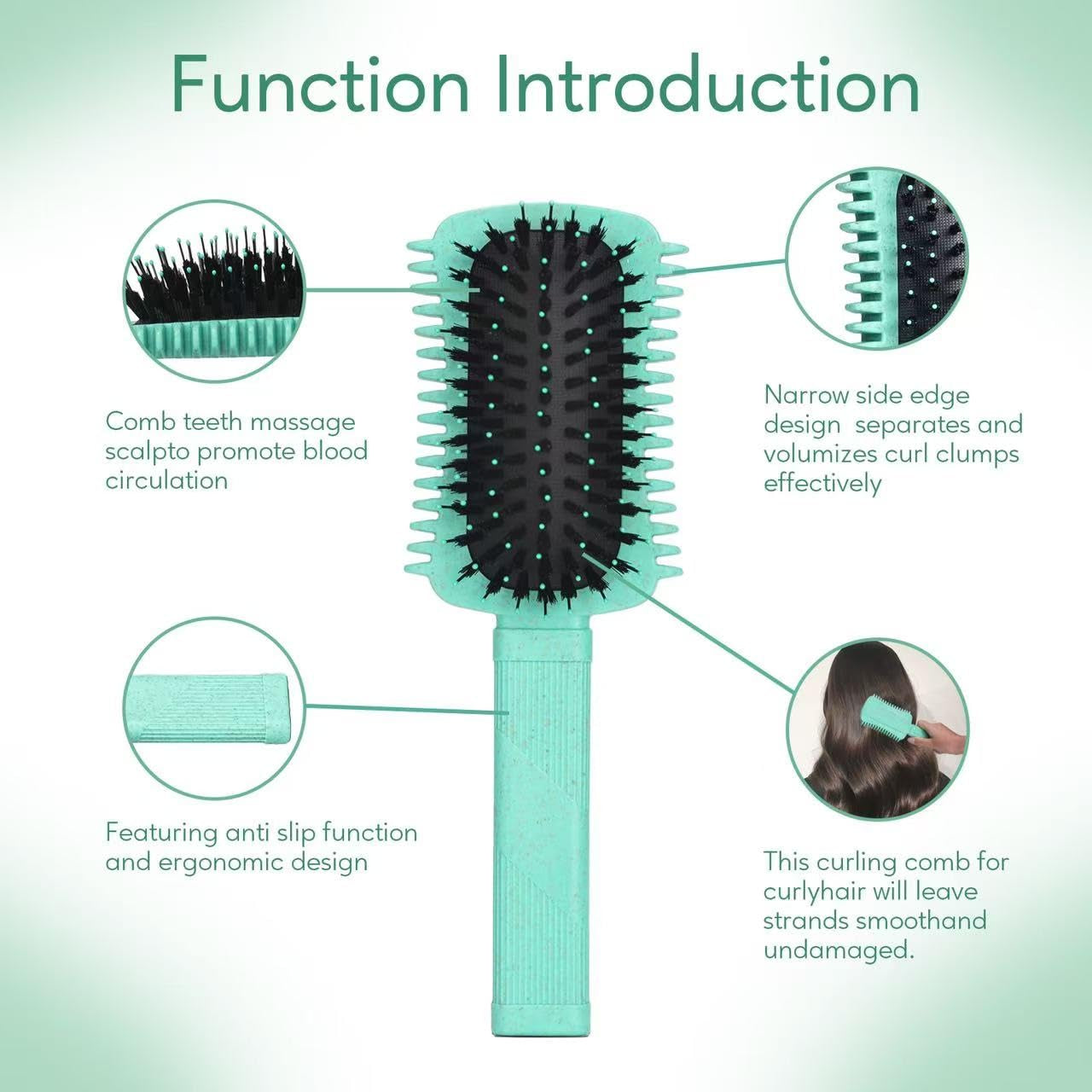 Curly Hair Brush Defining, Volume Brush for Curly Hair, Curl Defining Brush, Sha
