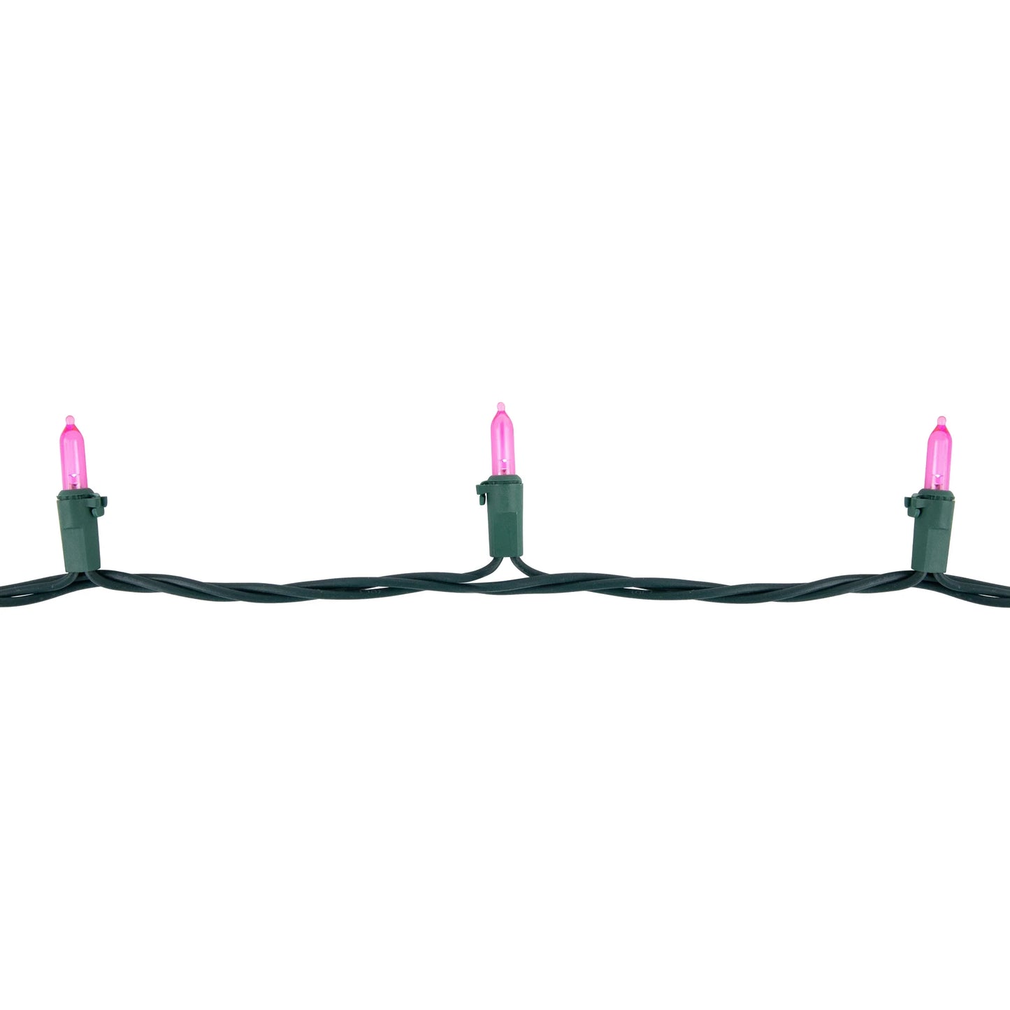 LED Mini Christmas Lights - Pink - 16.25' Green Wire - 50Ct