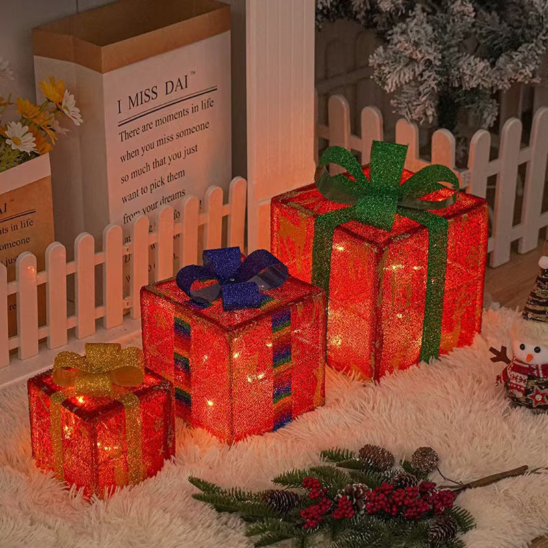 Christmas Decorative Light Gift Box Set with Remote Control