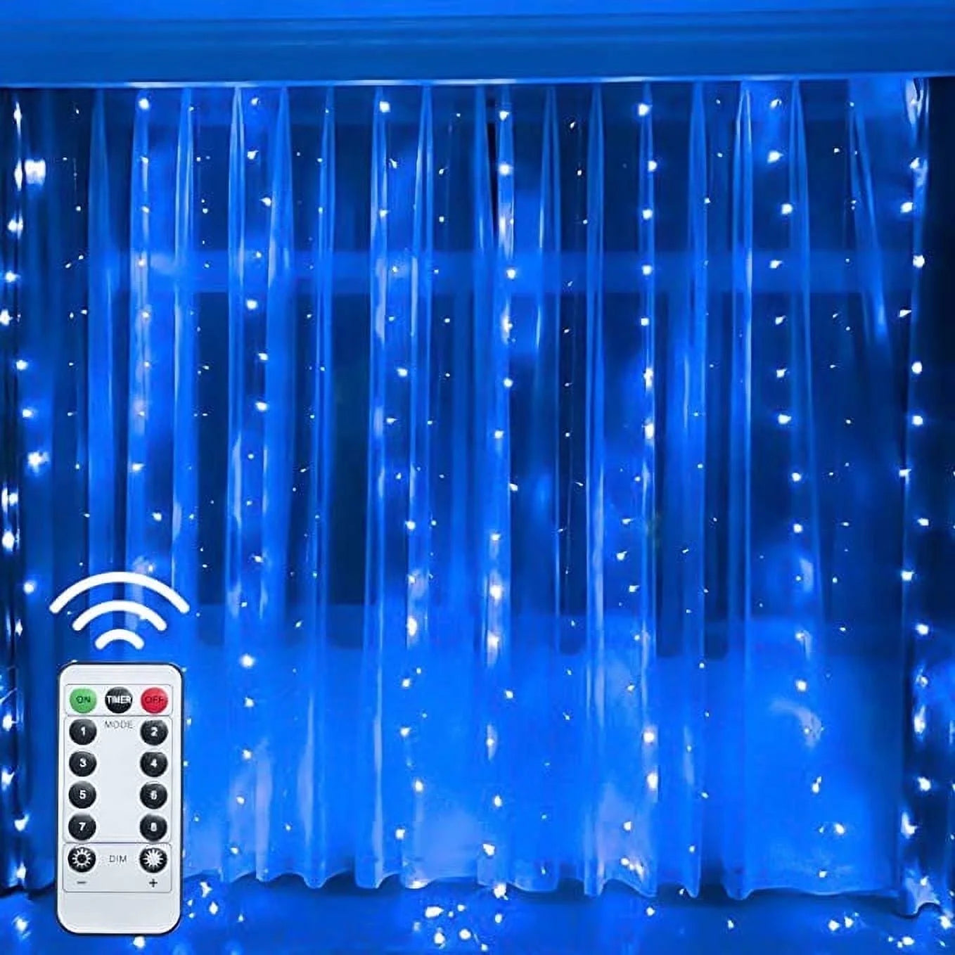 300 LED Christmas Curtain Lights for Christmas Decoration, Purple, 8 Modes for Indoor Outdoor Wall & Party Decor