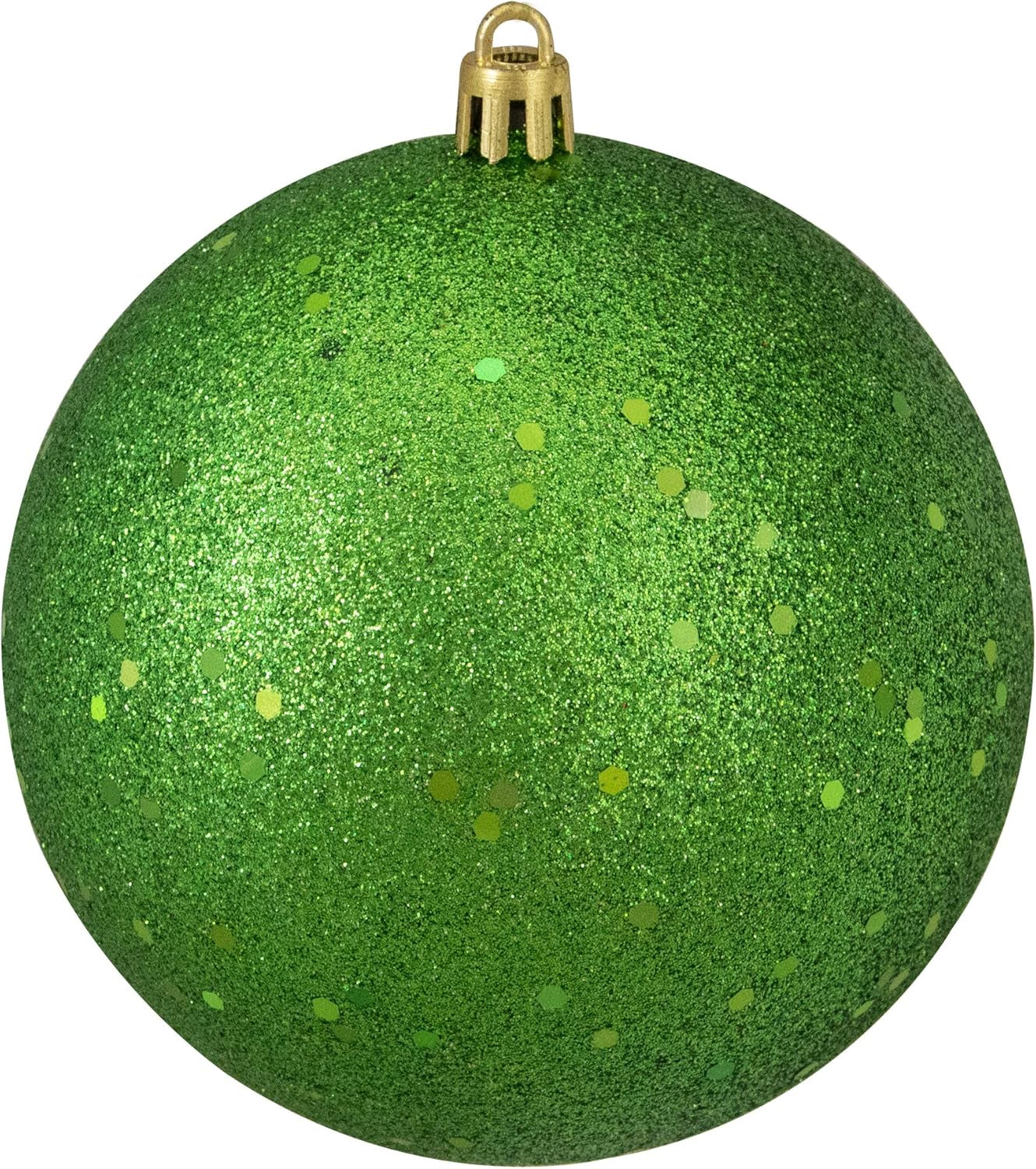 12Ct Green Shatterproof 4-Finish Christmas Ball Ornaments 4" (100Mm)