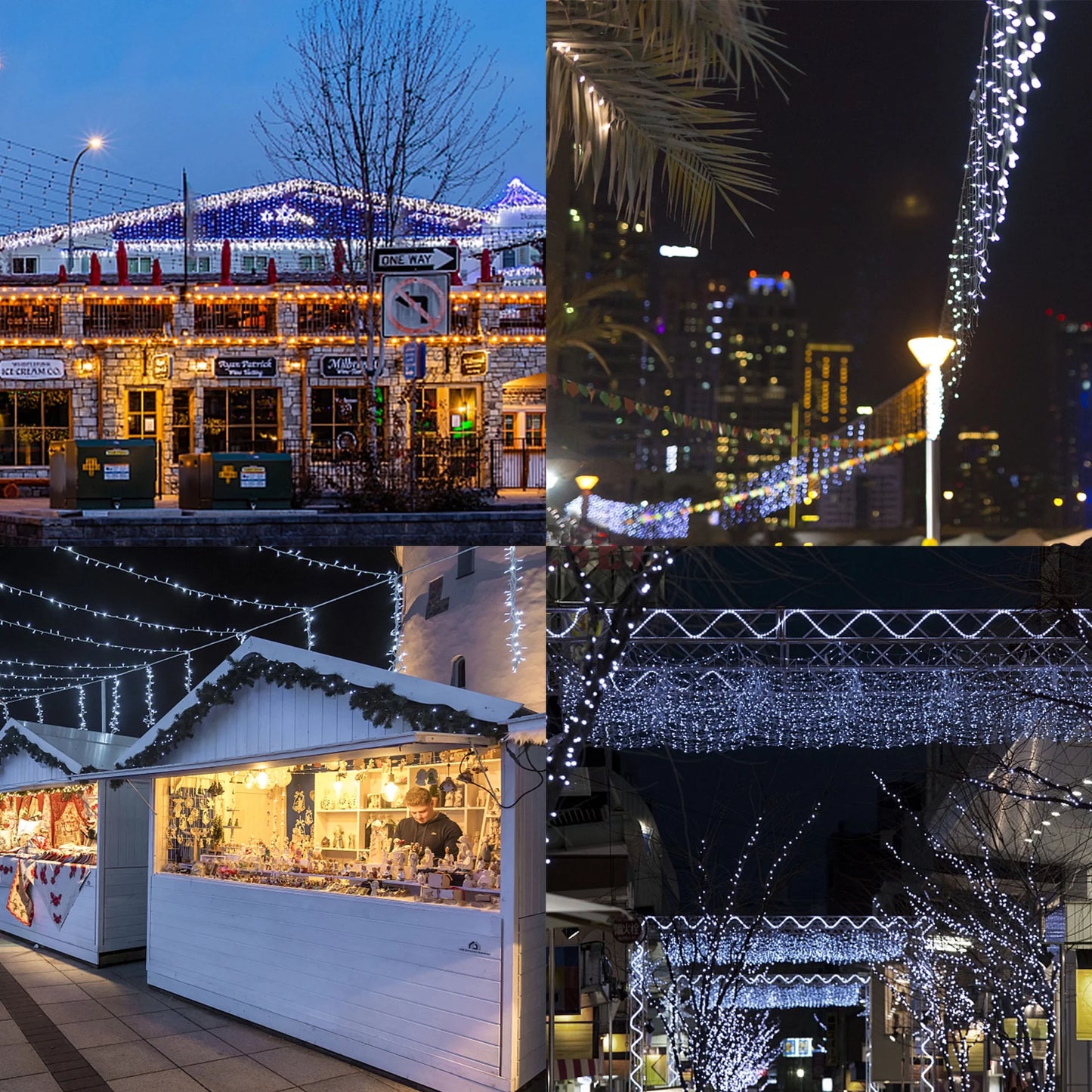 Christmas String Lights, 33Ft 400 LED Fairy Twinkle Lights 8 Modes Plug in Light for Holiday Wedding Party Home Indoor Outdoor Decoration, Cool White