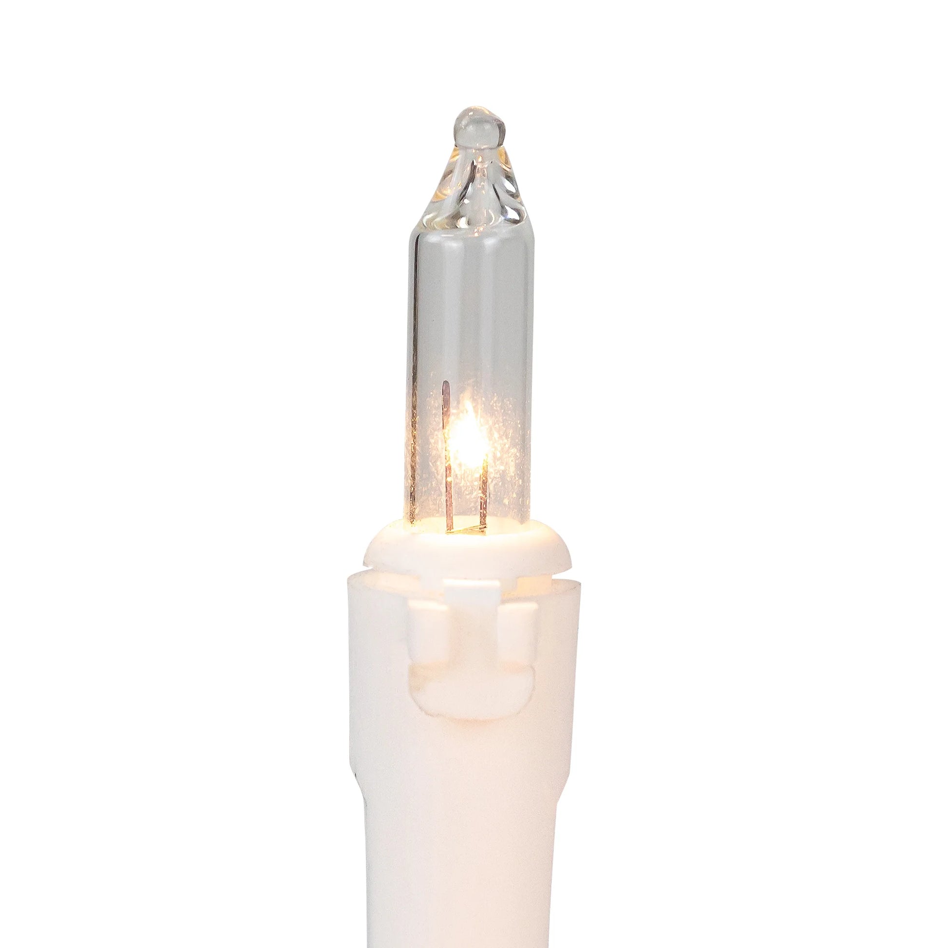 Mini Incandescent Christmas Lights - Blue and Clear - 10' White Wire - 50Ct