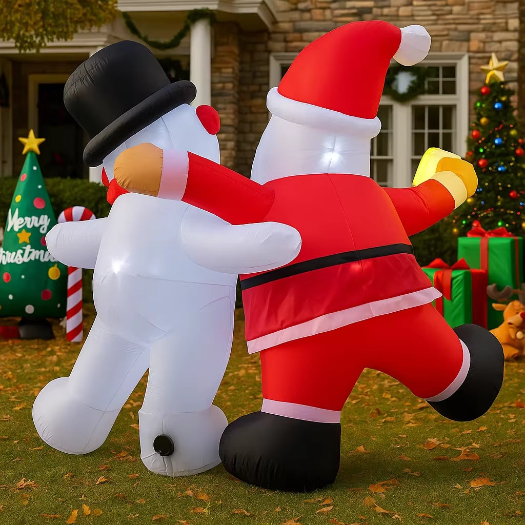 6FT Christmas Decorations Inflatable Santa Claus Snowman Toys Home Yard Xmas Ornaments LED Decor Christmas Outdoor Decor Toy