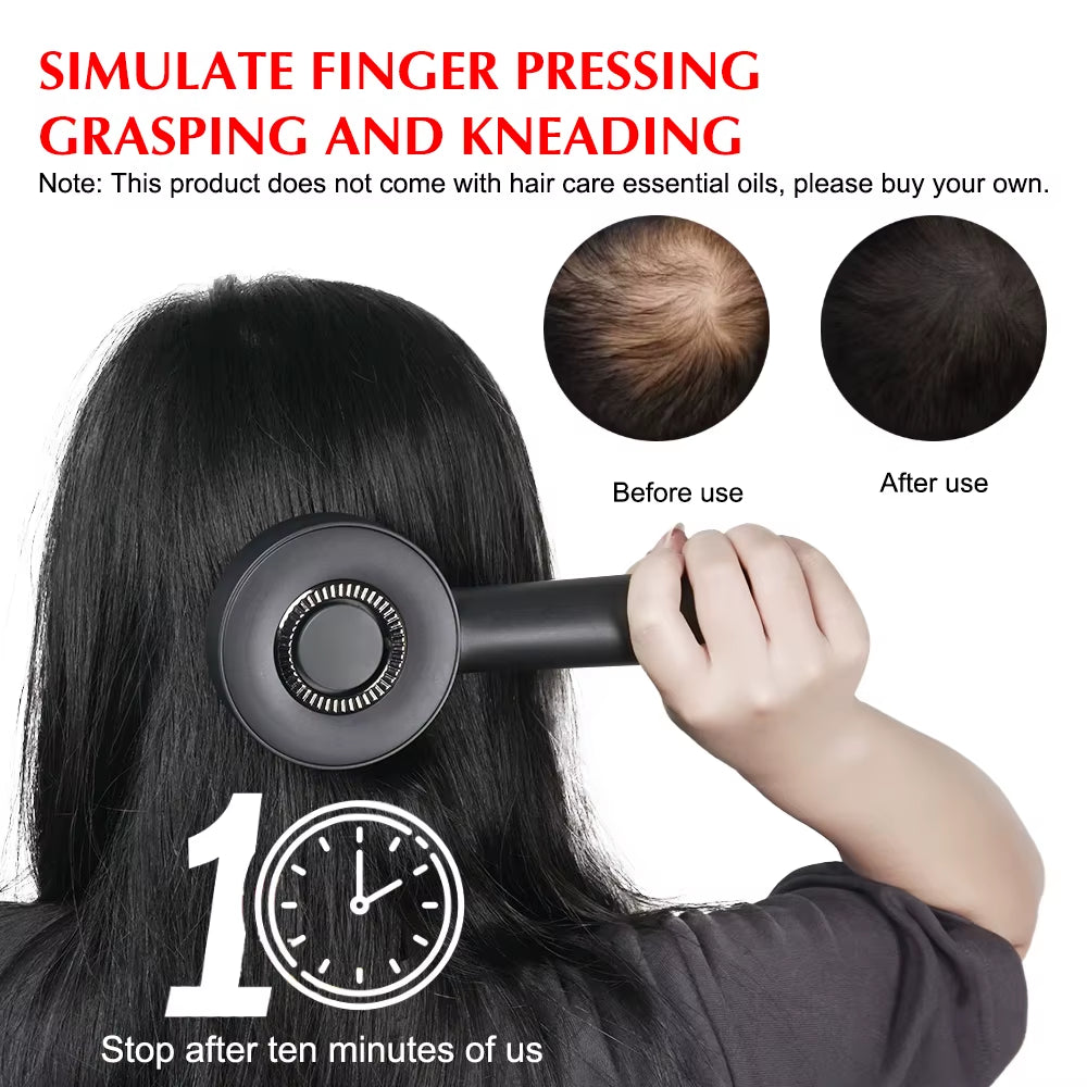 Red Light Scalp Massaging Brush Cordless Muscle Relax Portable Head Massager Hair Oil Applicator Electric Scalp Massager