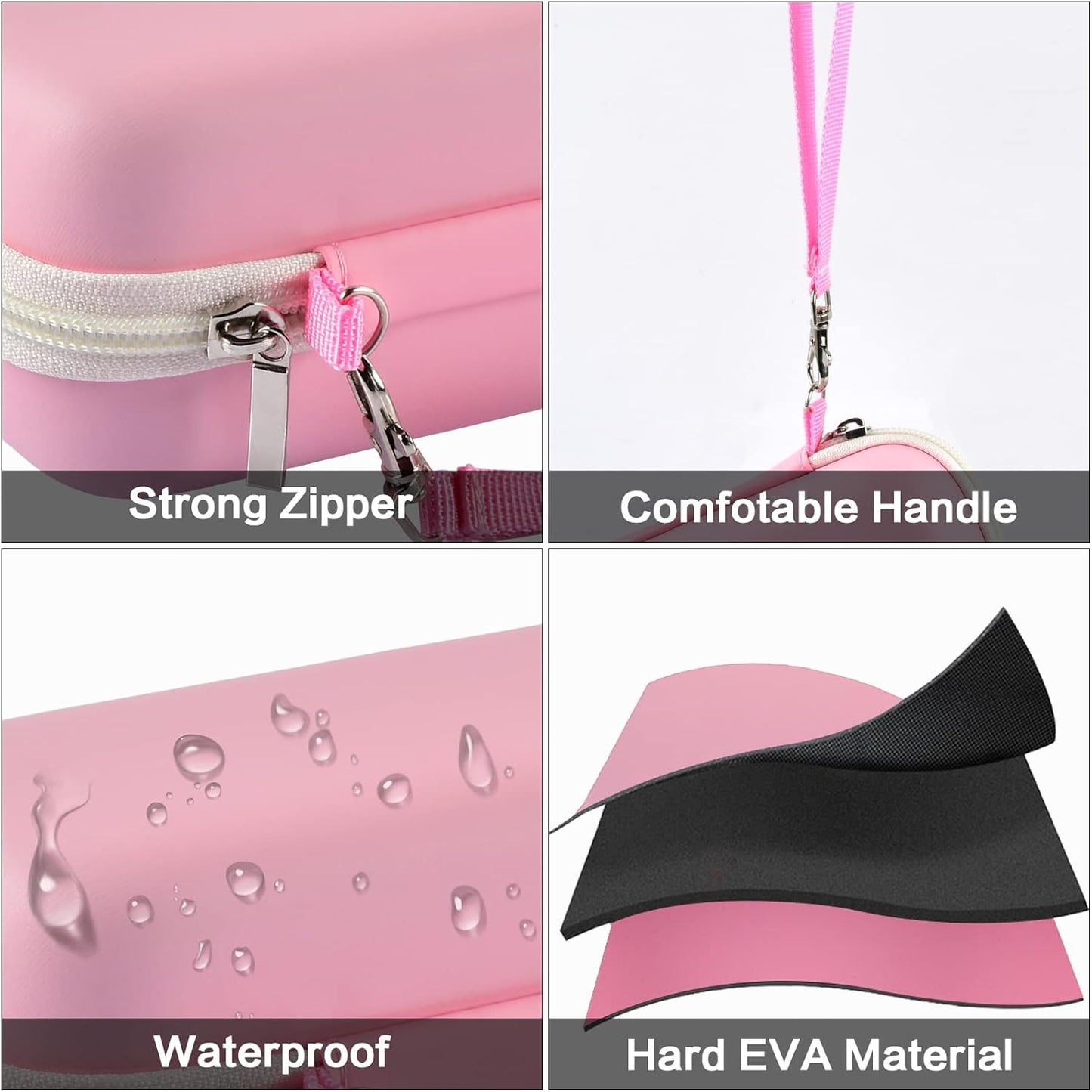 Toothbrush Travel Case Compatible with Oral-B Pro 1000 2000 3000 3500 5000 7500/ for Philips Sonicare Protectiveclean 4100 6100 5100 6500 7500 Rechargeable Electric Toothbrush (Box Only) -Pink