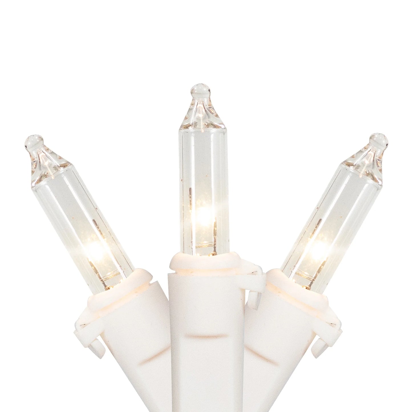 Mini Christmas Light Set - Clear - 20.25' White Wire - 100Ct