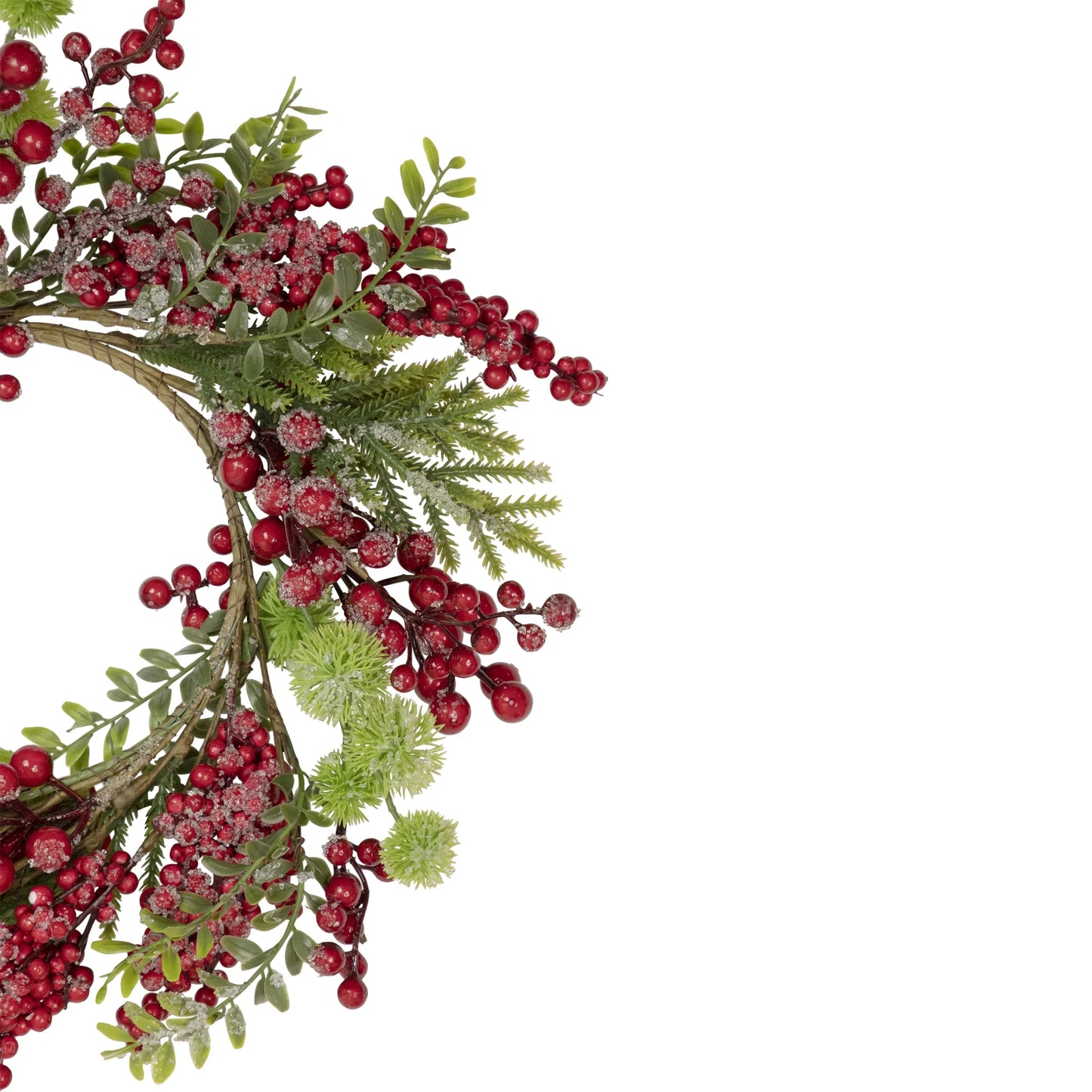 Frosted Berry and Pine Artificial Christmas Wreath - 16" - Unlit