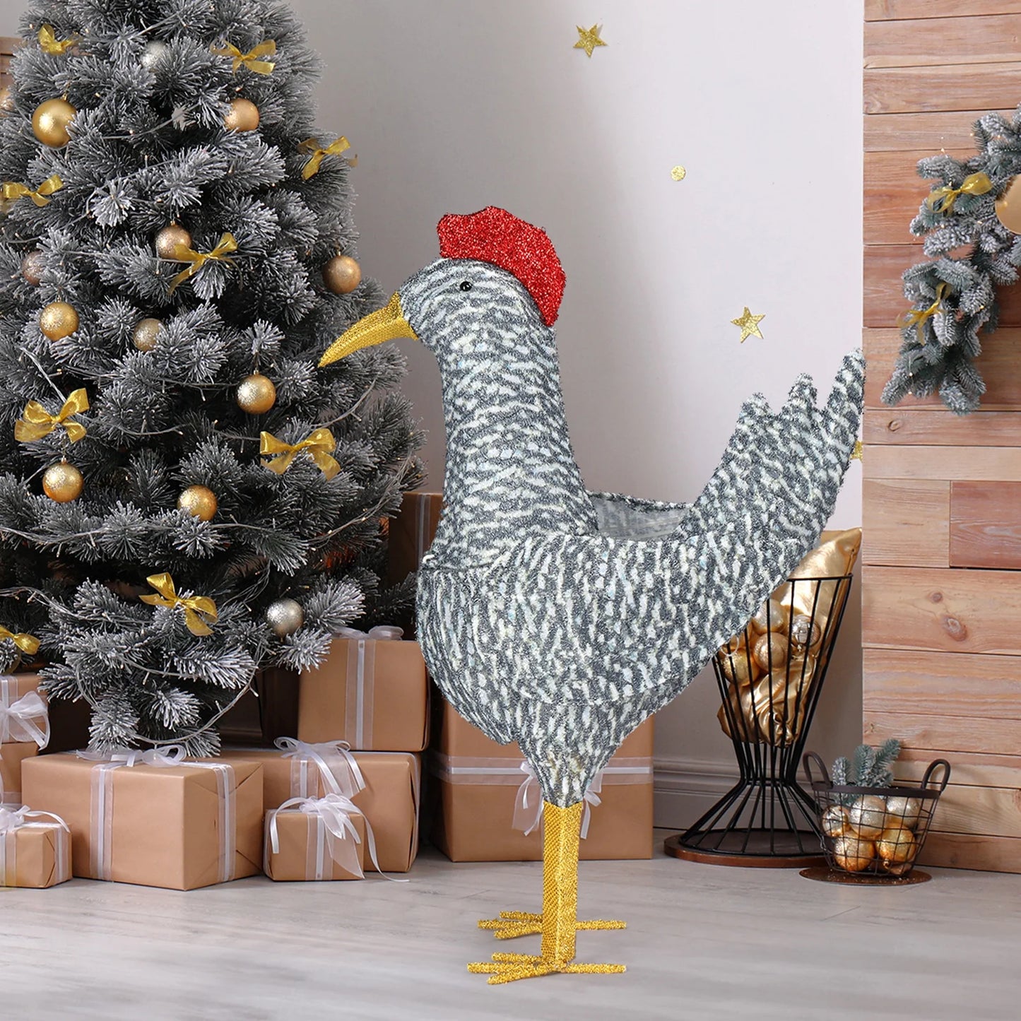 Lighted Chicken Christmas Outdoor Decor Holiday Decoration
