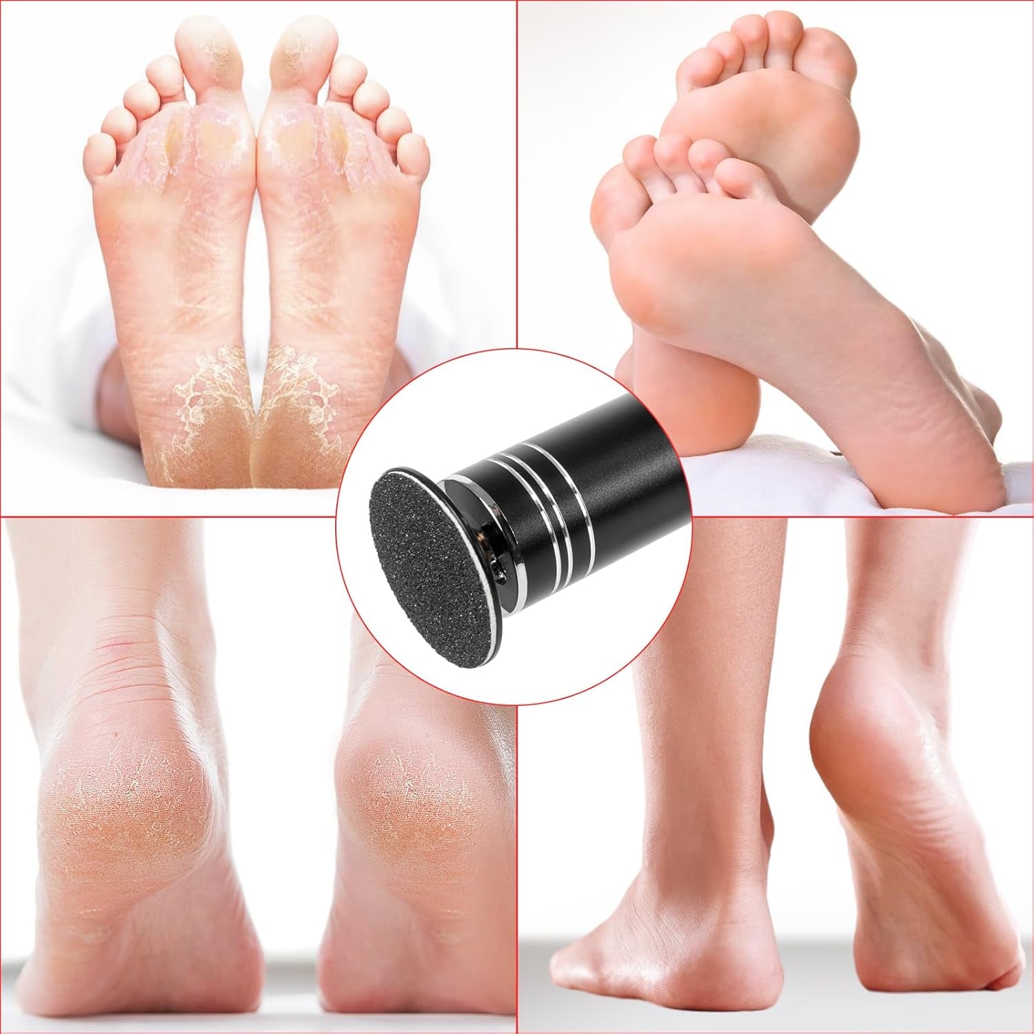 Electric Foot Callus Remover - Professional Aluminum Foot File Adjustable Speed with 60Pcs Sandpaper Disks Summer Pedicure Tool for Dead Skin