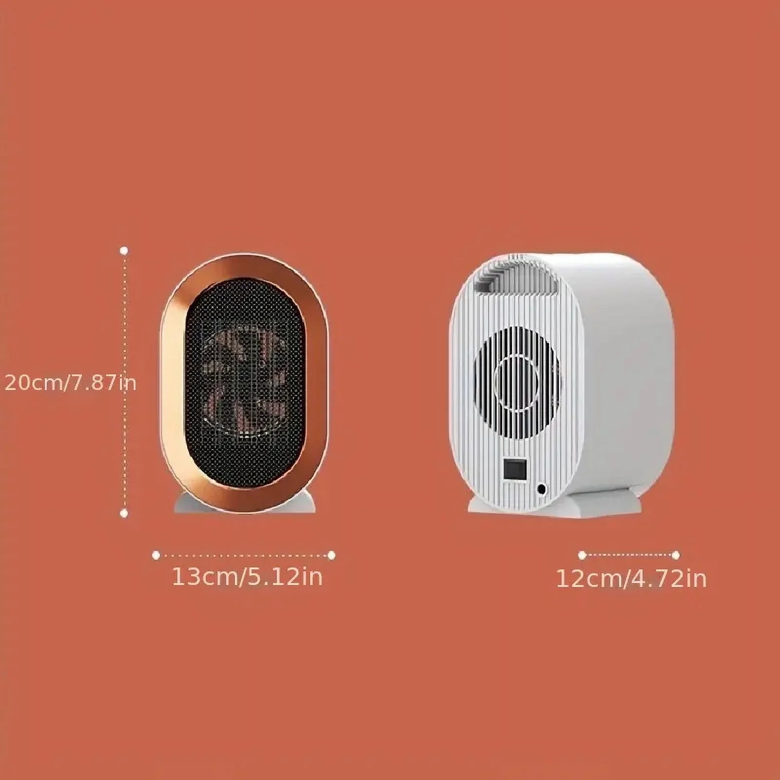 Space Heaters for Small Room, 1200W with Thermostat, Overheating & 45°Tip-Over Protection for Office Home, Green