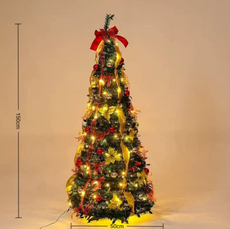 Foldable LED Christmas Tree with Decorations