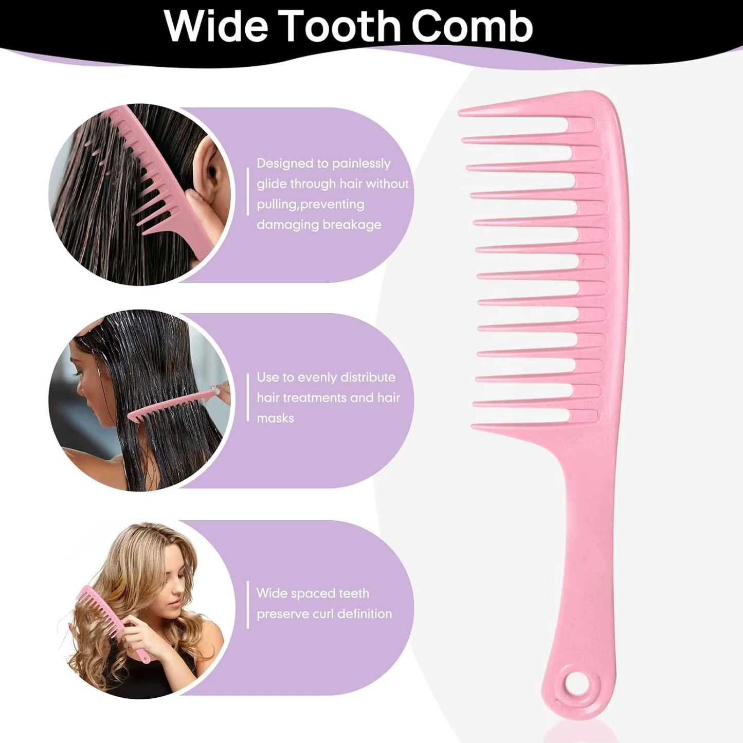 11Pcs Hair Brush Set for Women and Men, Edge & Back Brushing, Curly Hair Brush Set with Spray Bottle Flower Hair Clip