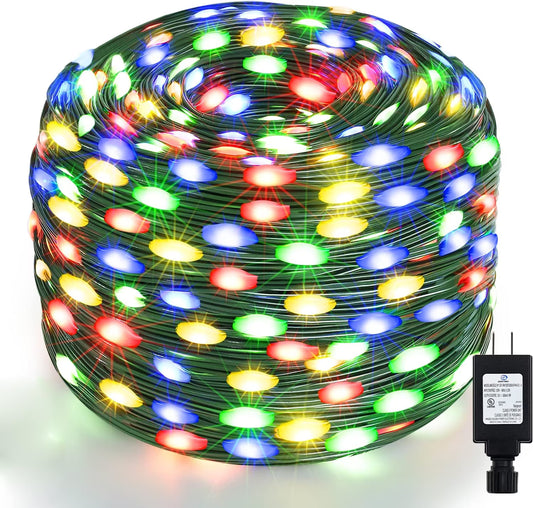 Christmas Lights Outdoor Waterproof, Total 108Ft 200LED 8 Modes Twinkle Lights for Patio Garden Holidays Indoor Christmas Outdoor Decor（Multicolor)