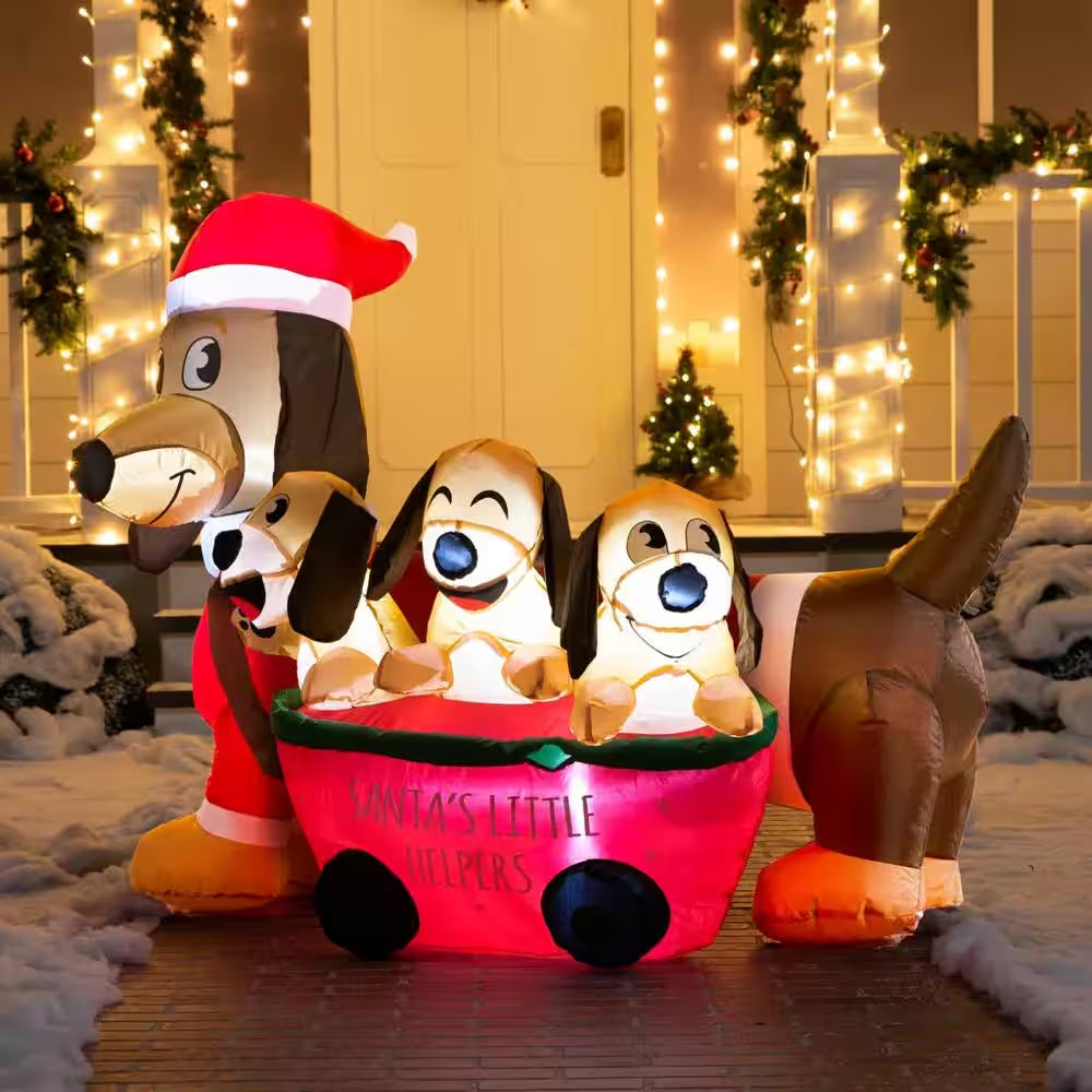 2.5 Ft. W X 3.25 Ft. H Cheerful Lighted Christmas Puppy Inflatable for Christmas Outdoor Decor
