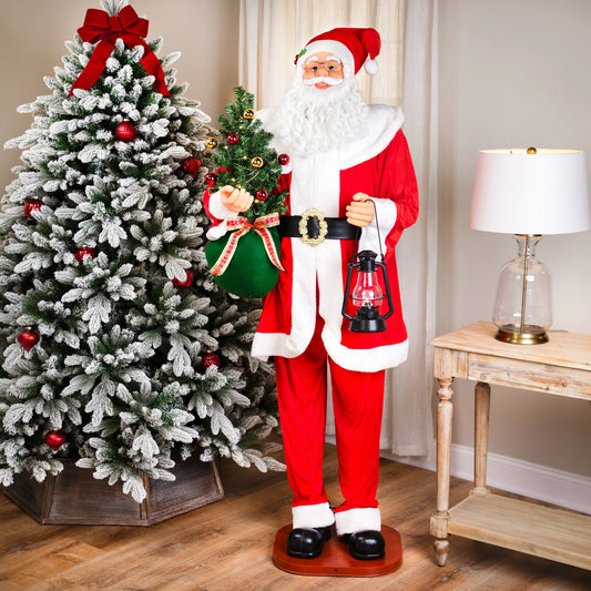 Animated and Musical Commercial Size Dancing Santa Christmas Figure - 6'