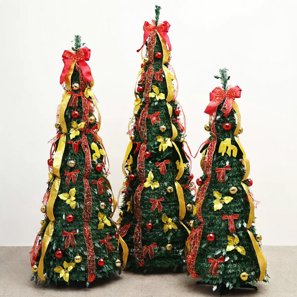 Foldable LED Christmas Tree with Decorations