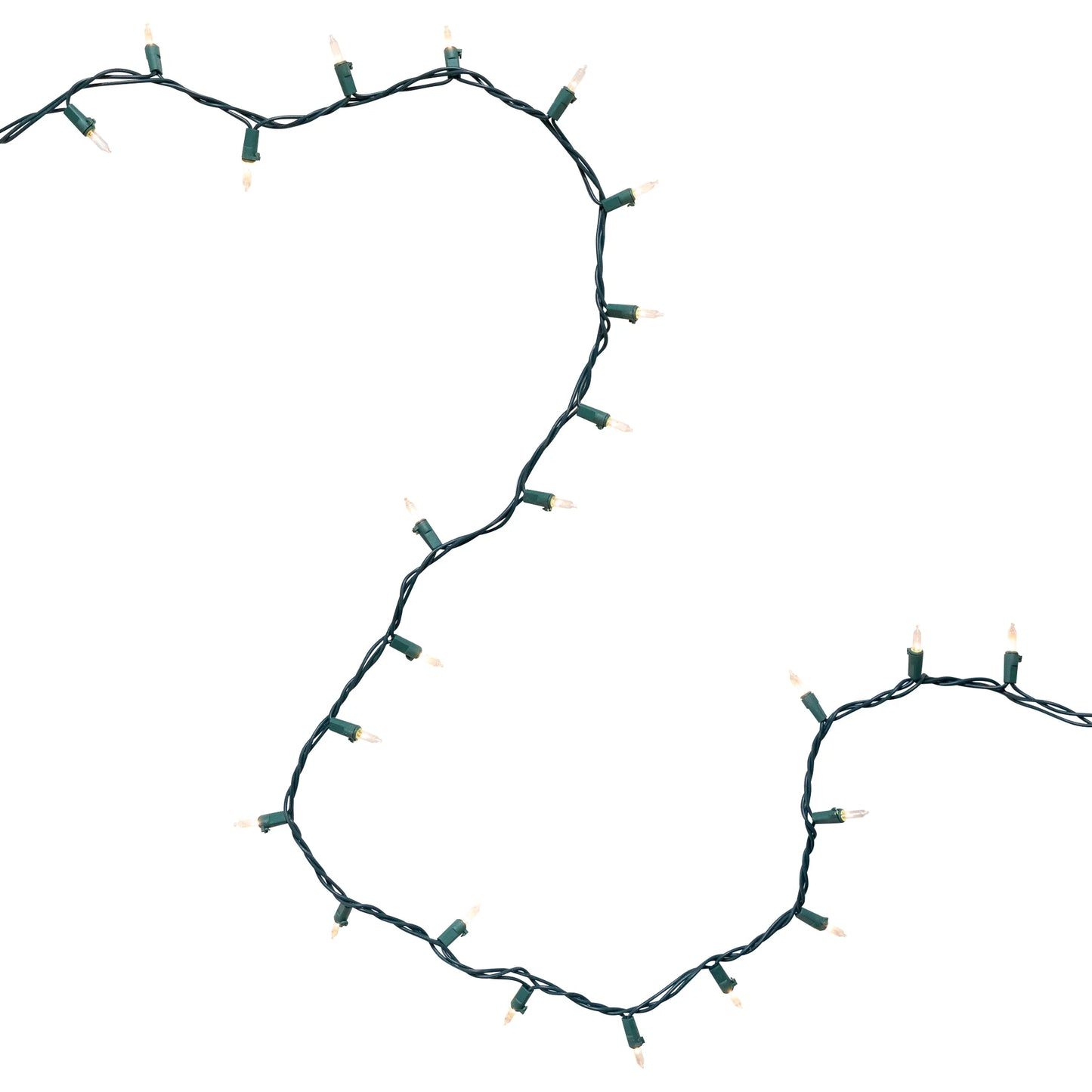 Incandescent Mini Christmas Lights - Clear - 10' Green Wire - 50Ct