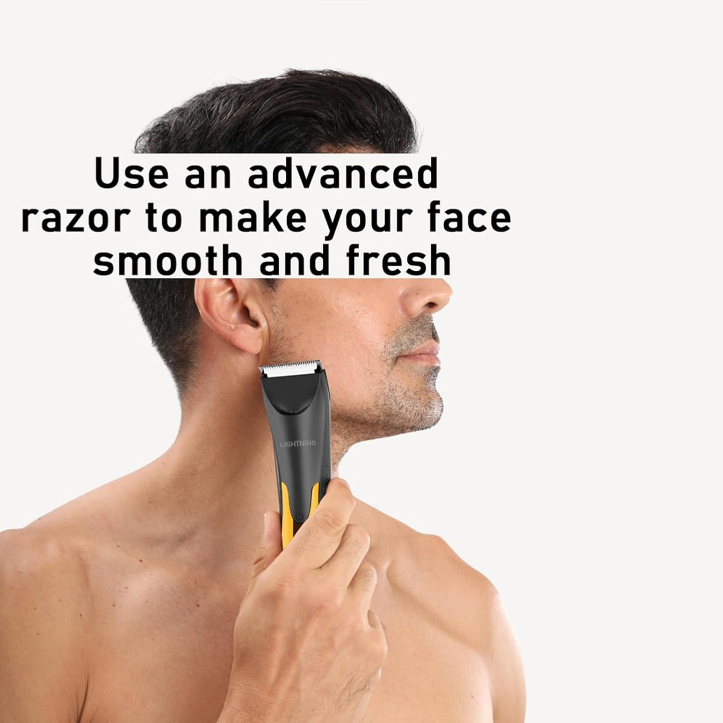 LIHTNING Beard Trimmer for Men, Rechargeable Shavers for Men, Electric Razor for Men, Waterproof Groin Hair Trimmer Body Trimmer, Pubic Hair Trimmer with Standing Recharge Dock(Golden)