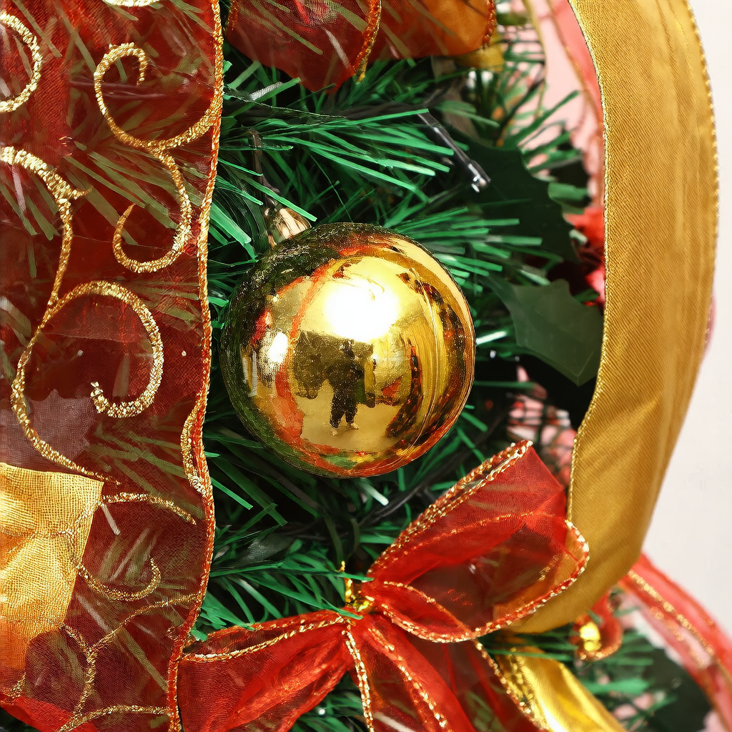 Foldable LED Christmas Tree with Decorations