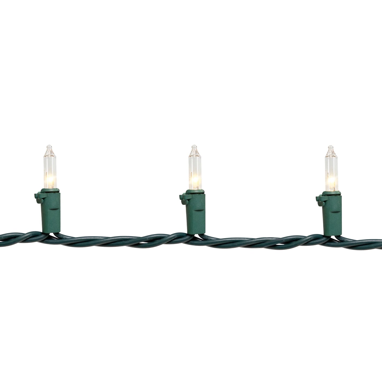 Incandescent Mini Christmas Lights - Clear - 10' Green Wire - 50Ct