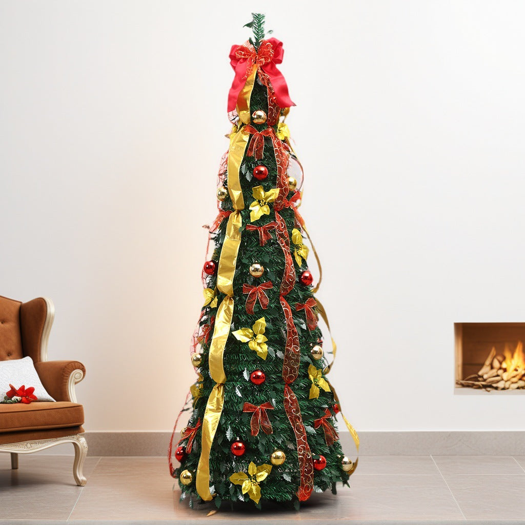 Foldable LED Christmas Tree with Decorations