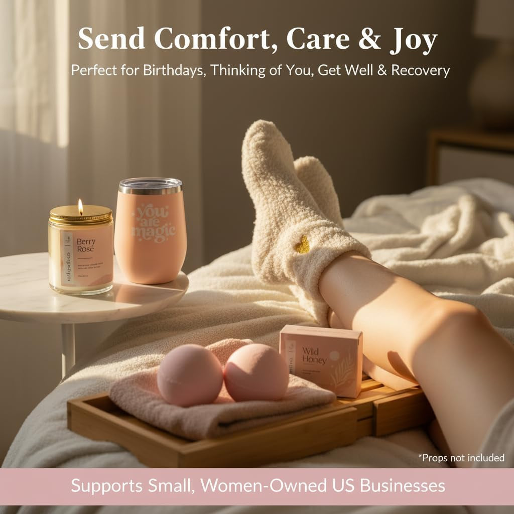 for Women - Birthday Edition | Gift Box for Her | Thinking of You Gift Basket with Mug, Scented Candle, Bath Bombs, Soap + More | Unique Gift Ideas