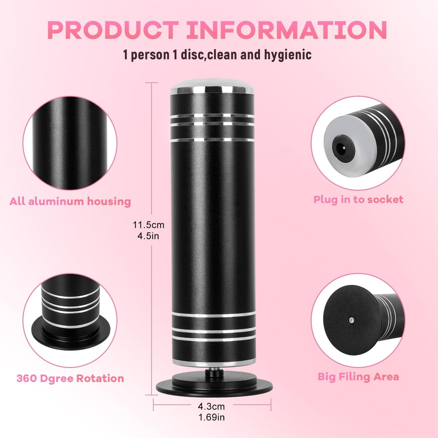 Electric Foot Callus Remover - Professional Aluminum Foot File Adjustable Speed with 60Pcs Sandpaper Disks Summer Pedicure Tool for Dead Skin