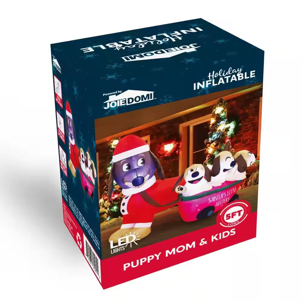 2.5 Ft. W X 3.25 Ft. H Cheerful Lighted Christmas Puppy Inflatable for Christmas Outdoor Decor