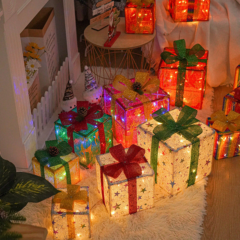 Christmas Decorative Light Gift Box Set with Remote Control