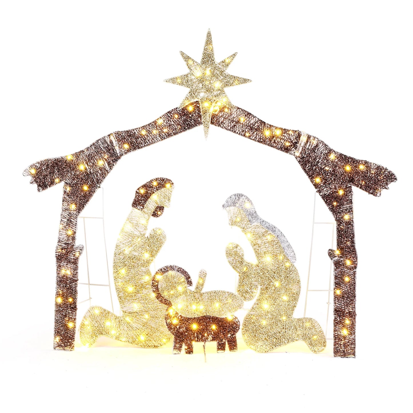 6Ft Christmas Lighted Nativity Scene Holy Family Christmas Outdoor Decor,Yard Decoration with 190LED Lights