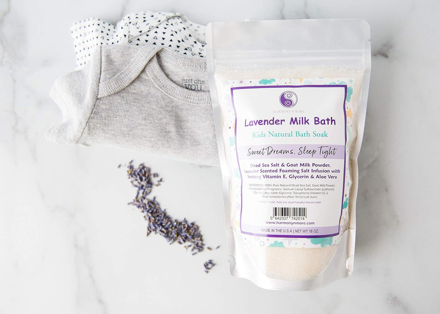 Lavender Milk Kids Bath - Natural Pacific Sea Salt - Comfy & Nourishing for the Skin - Tub Time Foaming Bath Salt Soak - All Natural