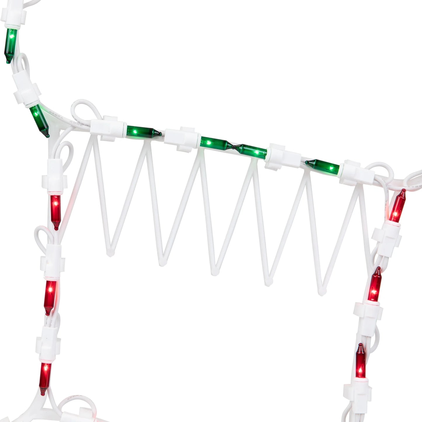 Lighted Stocking Silhouette Window Christmas Decoration - 18" - Red and Green