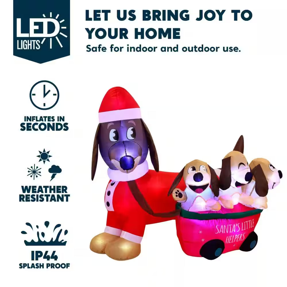2.5 Ft. W X 3.25 Ft. H Cheerful Lighted Christmas Puppy Inflatable for Christmas Outdoor Decor