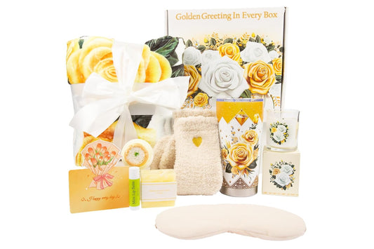 Care Package 9 Pcs- Self Care Kit Birthday Basket for Women, Unique Get Well Soon Gift Baskets for Women, Thank You Box, Spa Gift Set Bundle for Mom, Her, Wife, Girlfriend, Coworker (White)